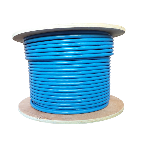 Category 8 S/FTP Solid Bulk Cable 23AWG 40Gbps, 300Ft Spool, Blue - Deep Surplus