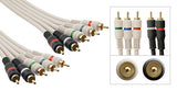 Premium (5) RCA Male to (5) RCA Male Shielded Component/RGB+H/V Cable, Gold Plated Connectors - Deep Surplus