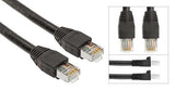 Ethernet CAT6; Outdoor, Direct Burial, Fully Shielded, 225ft Solid Patch Cable, Black - Deep Surplus