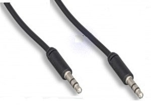 Slim Connector Design - Male to Male Stereo 3.5MM (1/8") Speaker/Headset/AUX (Auxiliary) Audio Cable - Deep Surplus