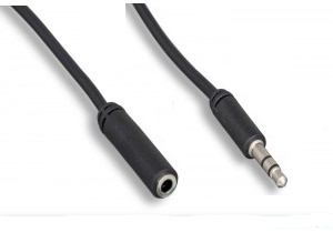Slim Connector Design - Male to Female Stereo 3.5MM (1/8") Speaker/Headset/AUX (Auxiliary) Extension Cable - Deep Surplus