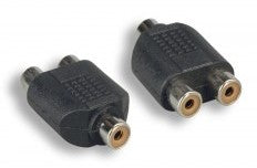 (2) RCA Female to RCA Female Adapter, Plastic Housing, Nickel Contacts - Deep Surplus