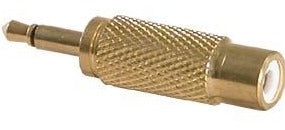 3.5mm Male Mono to RCA Female Adapter, Metal Housing, Gold Contacts - Deep Surplus