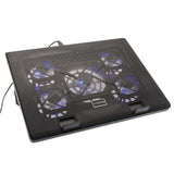 Angled 5 Fan USB Powered Notebook Cooling Pad - Deep Surplus