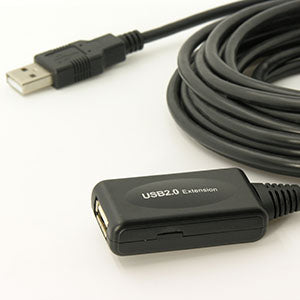 USB A Male to Female Active Extension/Repeater Cable, Ver. 2.0, Black - Deep Surplus