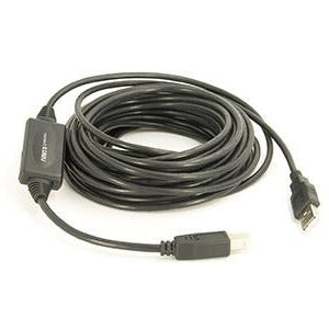 USB A Male to B Male Active Printer/Device (Extension/Repeater) Cable, Ver. 2.0, Black - Deep Surplus