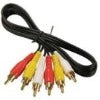 (3) RCA Male to (3) RCA Male Composite Audio & Video Patch Cable, Gold Plated Connectors - Deep Surplus