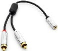 Pro Version 3.5MM (1/8") Female to (2) RCA Male Speaker/Headset/AUX (Auxiliary) Y Cable - Deep Surplus