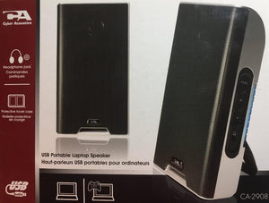 Cyber Acoustics USB Portable Laptop Speakers with Travel Case,  CA-2908 - Deep Surplus