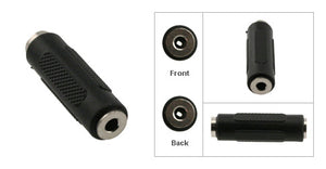 3.5MM Stereo Female to 3.5MM Stereo Female Coupler, Plastic Housing, Nickel Contacts - Deep Surplus