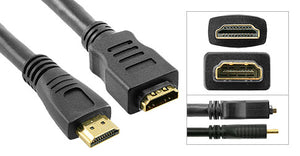 HDMI Extension Cable Male to Female, Black (24 AWG) - Deep Surplus